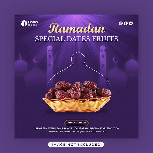 Islamic ramadan social media instagram post design