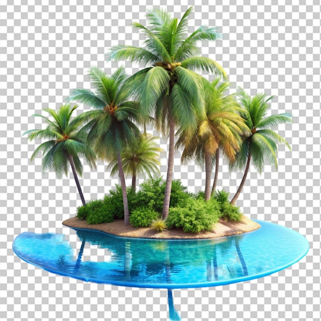 PSD island vibes on transparent background