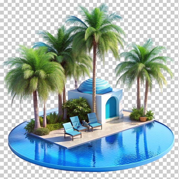 Island vibes on transparent background