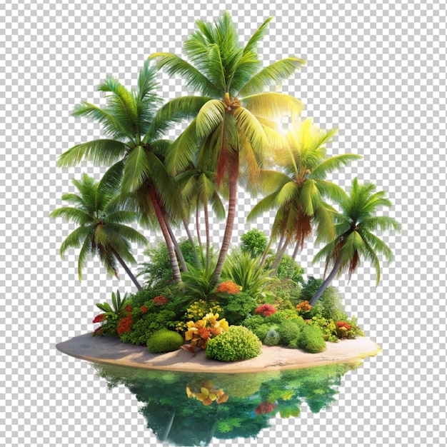 PSD island vibes on transparent background