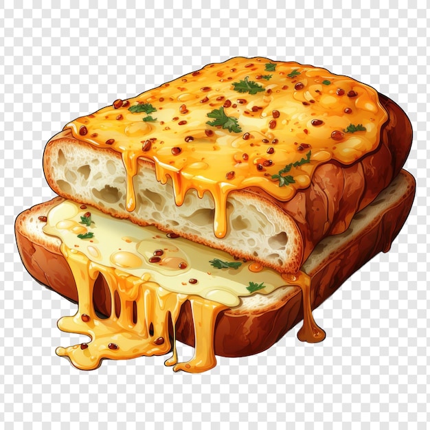 PSD isolate cheese bread style png with white background generative ia