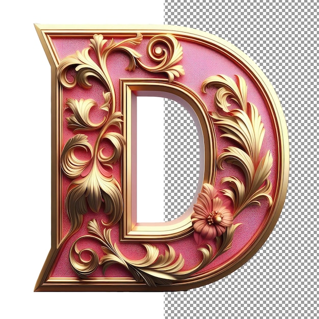 PSD isolated 3d artistry creative letter on a clear png palette