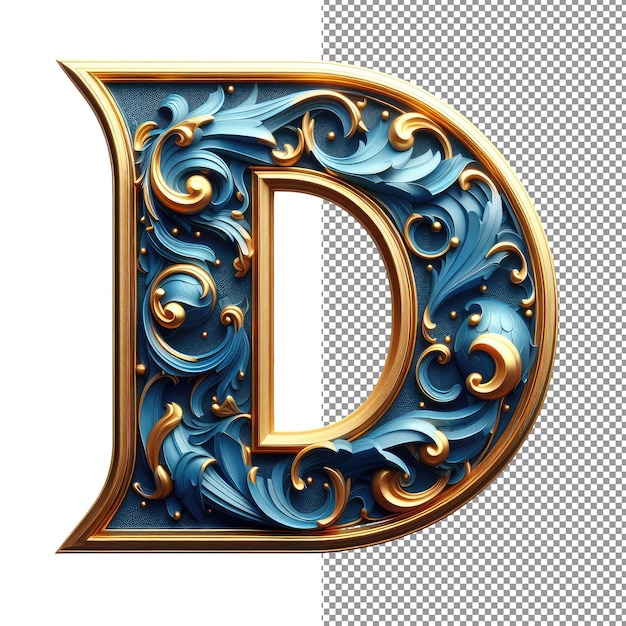 Isolated 3D Artistry Creative Letter on a Clear PNG Palette