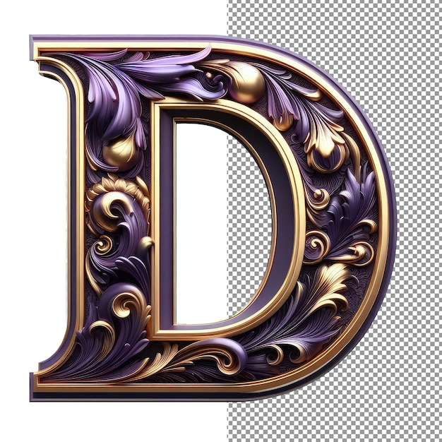 Isolated 3D Artistry Creative Letter on a Clear PNG Palette