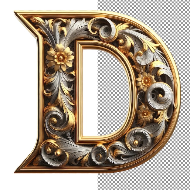 Isolated 3D Artistry Creative Letter on a Clear PNG Palette