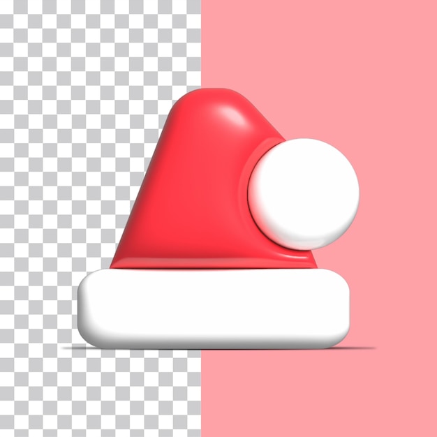 isolated 3d christmas hat on red concept