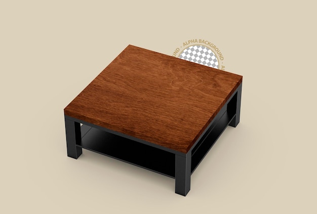 Isolated 3D coffee table scene creator rendering.