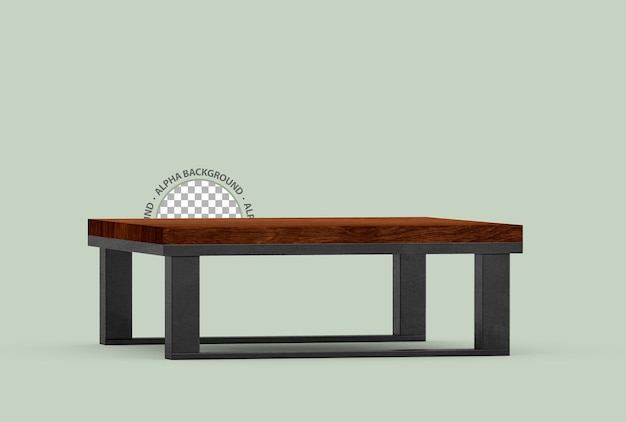 Isolated 3D coffee table scene creator rendering.