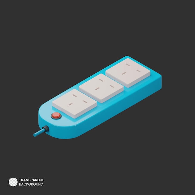 Isolated 3d electric multi plug icon