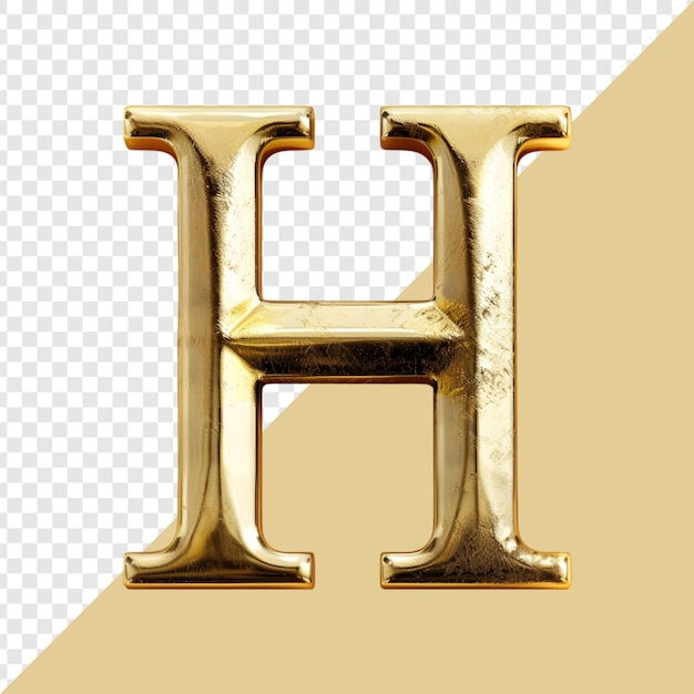 Isolated 3D Golden Letter on transparent background