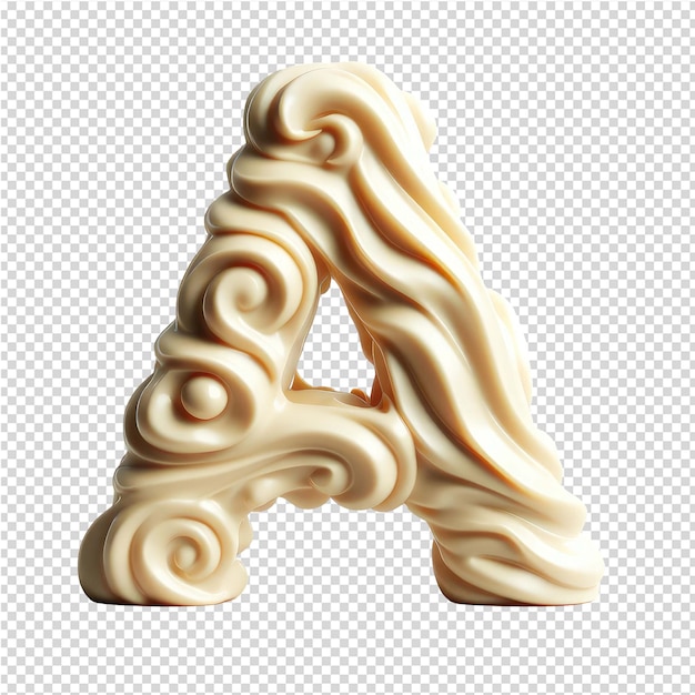 Isolated 3D Letter on a Clear PNG Canva