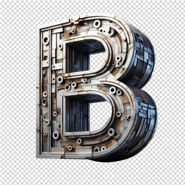 PSD isolated 3d letter on a clear png canva