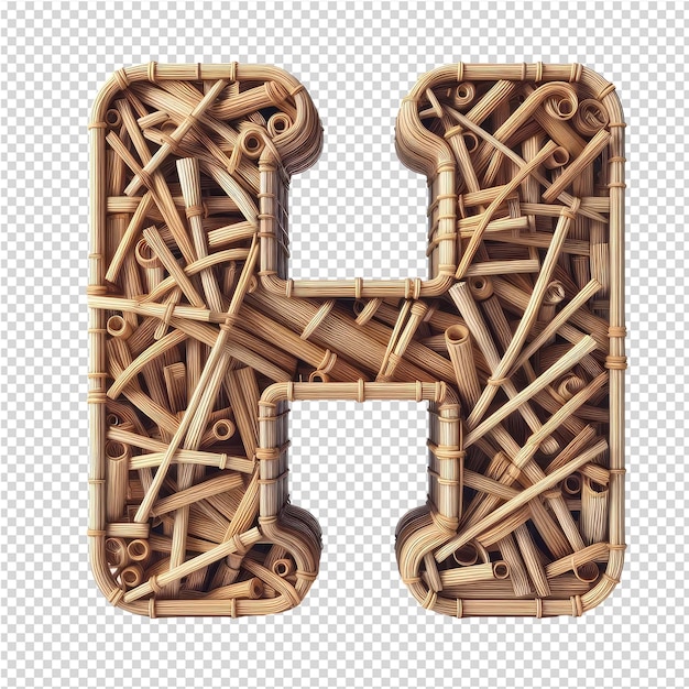 Isolated 3D Letter on a Clear PNG Canva