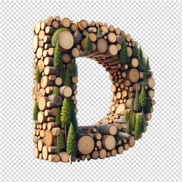 Isolated 3D Letter on a Clear PNG Canva