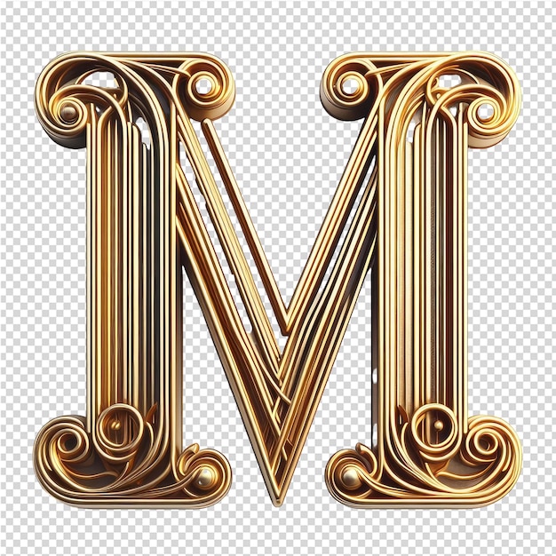 Isolated 3D Letter on a Clear PNG Canva