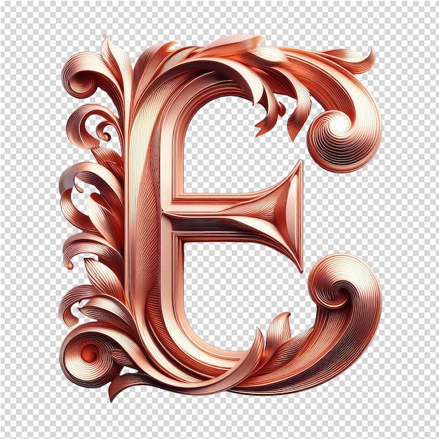 PSD isolated 3d letter on a clear png canva