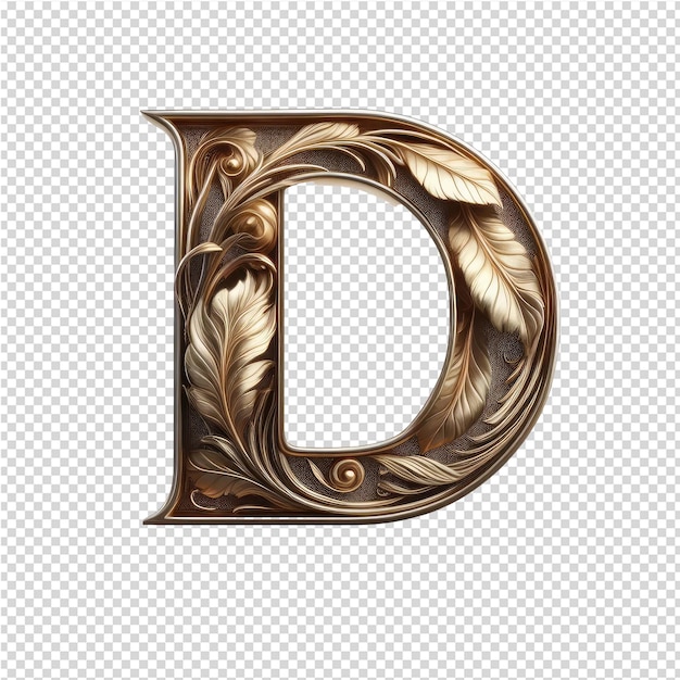 Isolated 3D Letter on a Clear PNG Canva