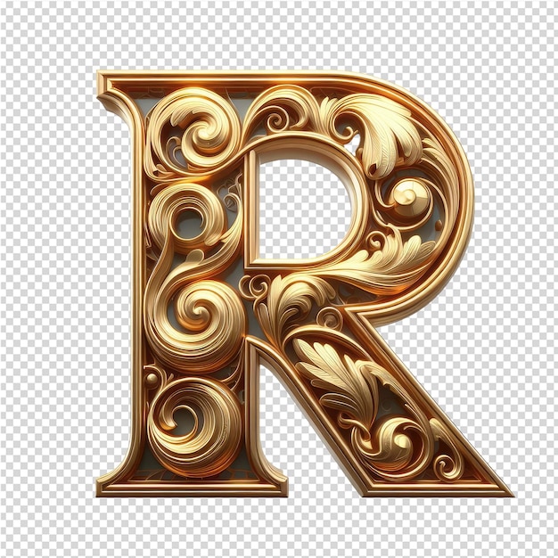 Isolated 3D Letter on a Clear PNG Canva