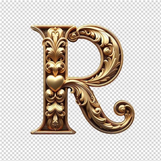 Isolated 3D Letter on a Clear PNG Canva