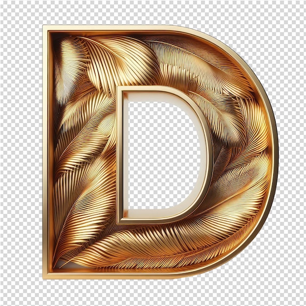 Isolated 3D Letter on a Clear PNG Canva