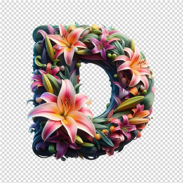 Isolated 3D Letter on a Clear PNG Canva