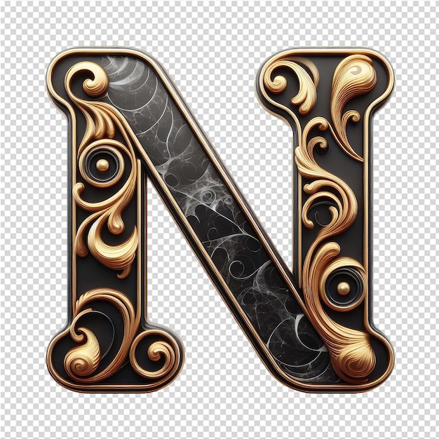 Isolated 3D Letter on a Clear PNG Canva