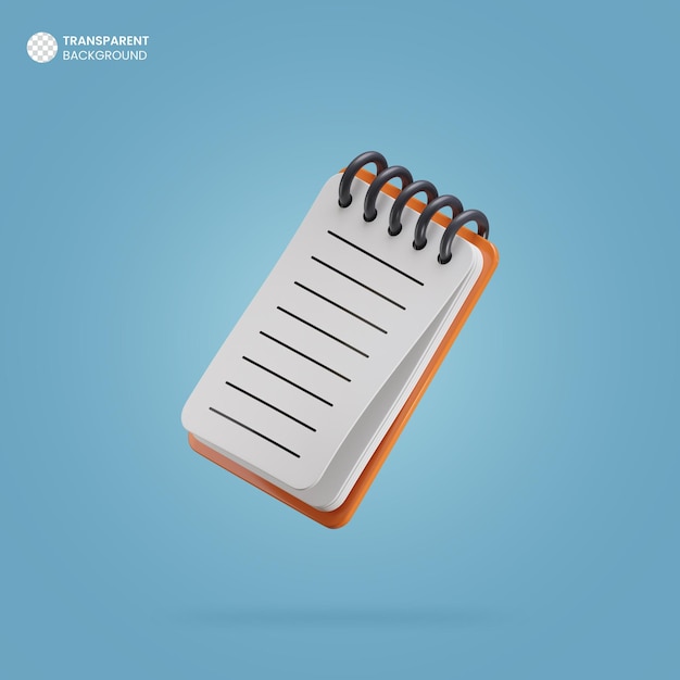 Isolated 3d render notepad icon