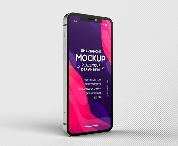 Isolated 3D smartphone mockup