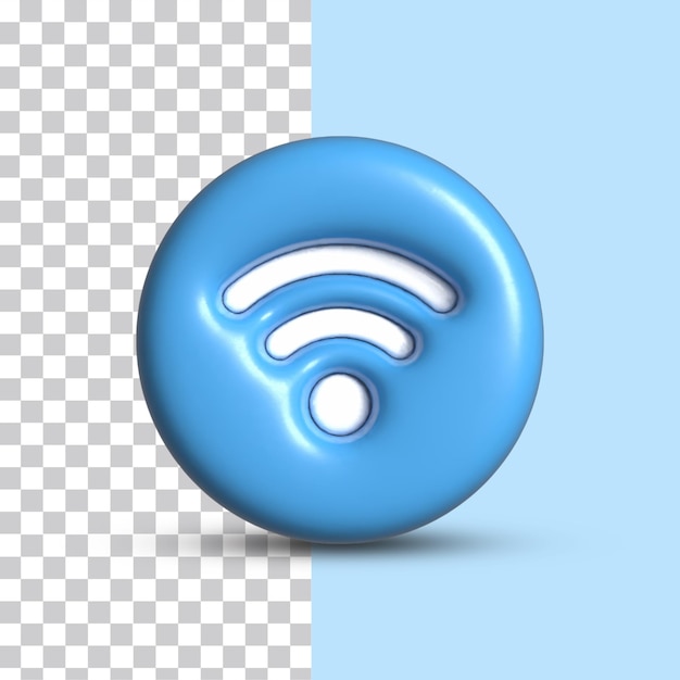 isolated 3d wifi signal icon on blue concept