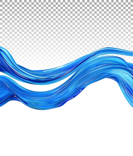 Isolated Abstract Blue Wave on Transparent Background