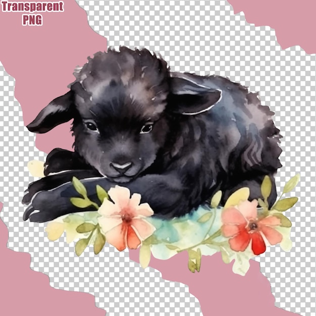 PSD isolated adorable goat transparent background