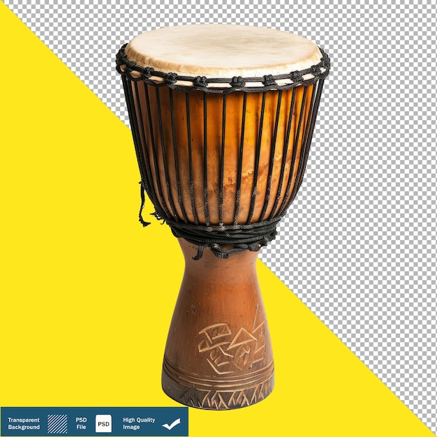 Isolated African Drum on White Background Transparent PNG PSD