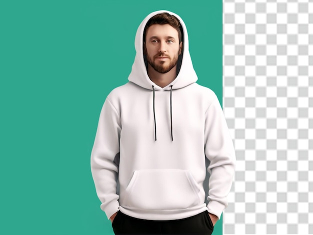 Isolated back white hoodie