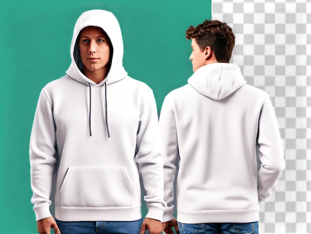 Isolated back white hoodie