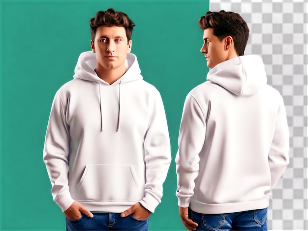 Isolated back white hoodie