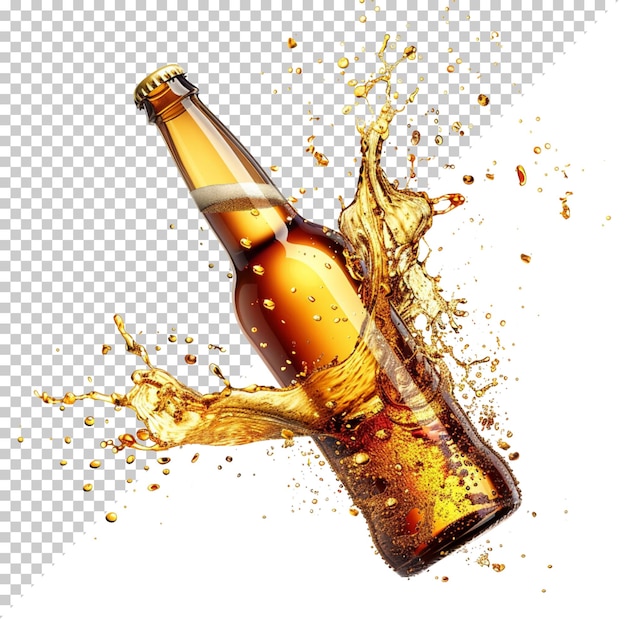 Isolated beer composition on transparent background