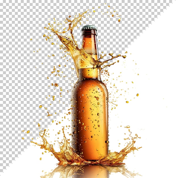 Isolated beer composition on transparent background