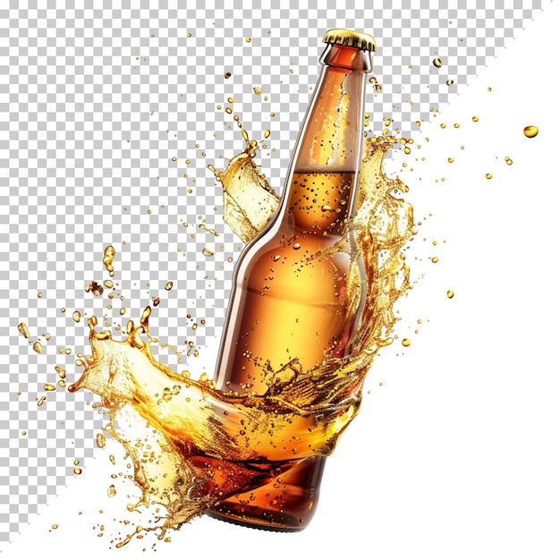 Isolated beer composition on transparent background