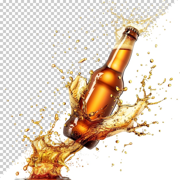 Isolated beer composition on transparent background