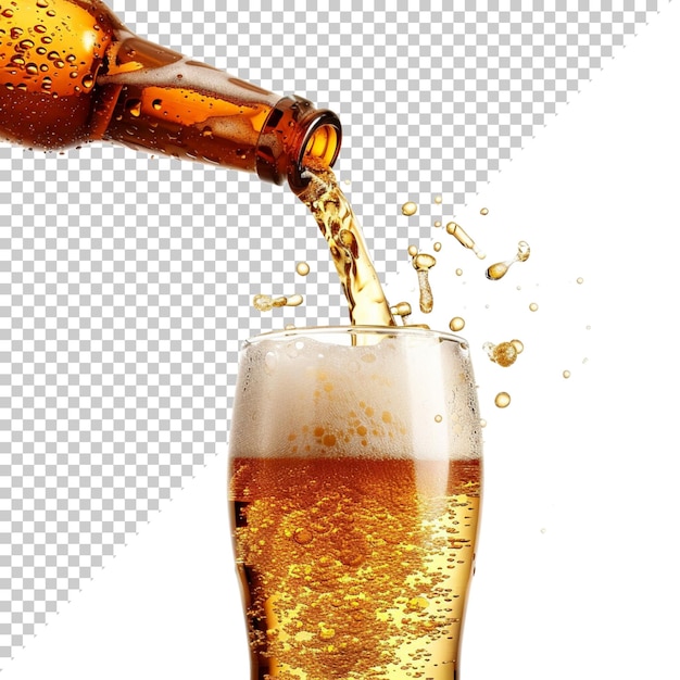 Isolated beer composition on transparent background