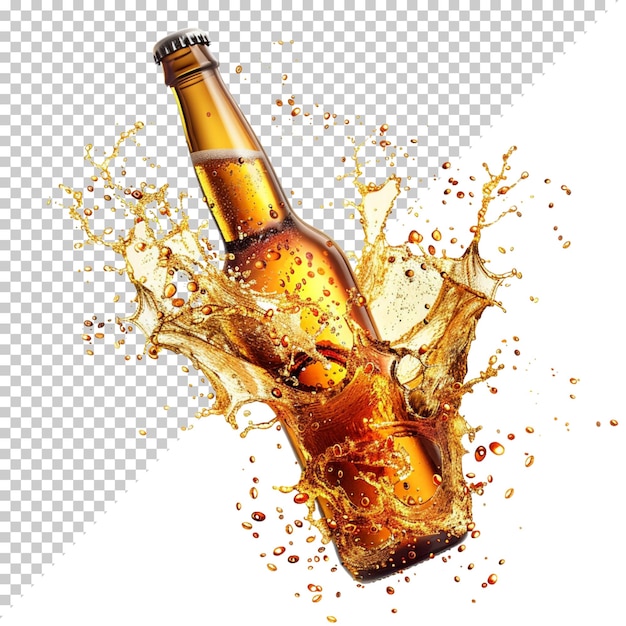 Isolated beer composition on transparent background