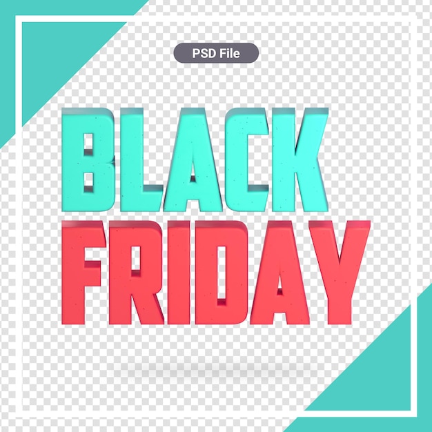 Isolated black friday 3d rendering Premium Psd