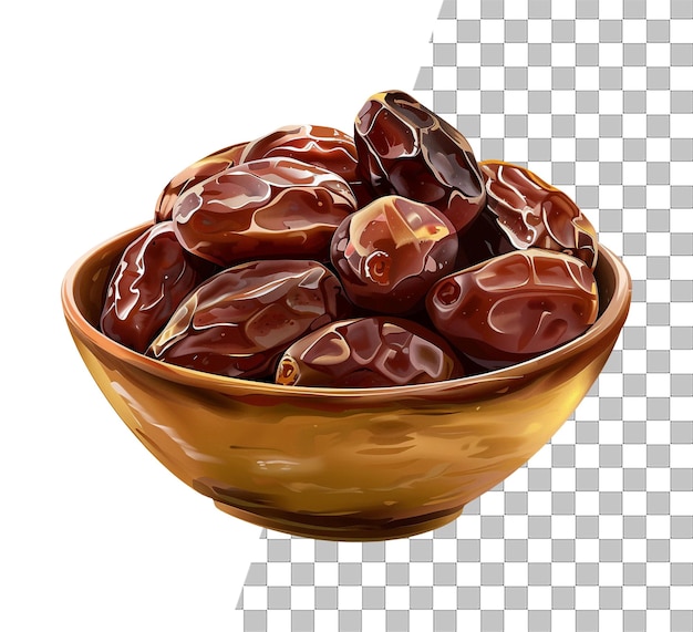 Isolated bowl of date fruit