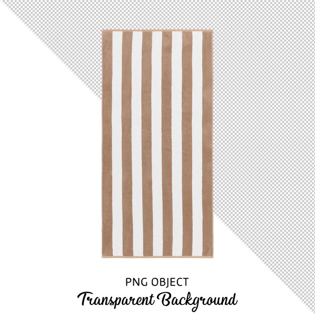 Isolated brown and white striped beach towel