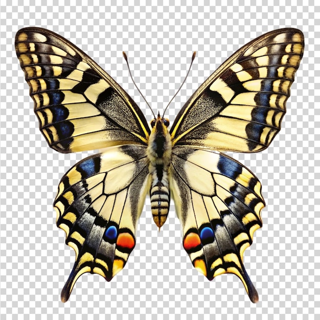 Isolated butterfly Papilio machaon isolated on transparent background