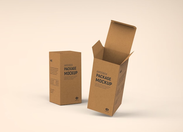 Isolated Cardboard Long rectangle box packaging mockup