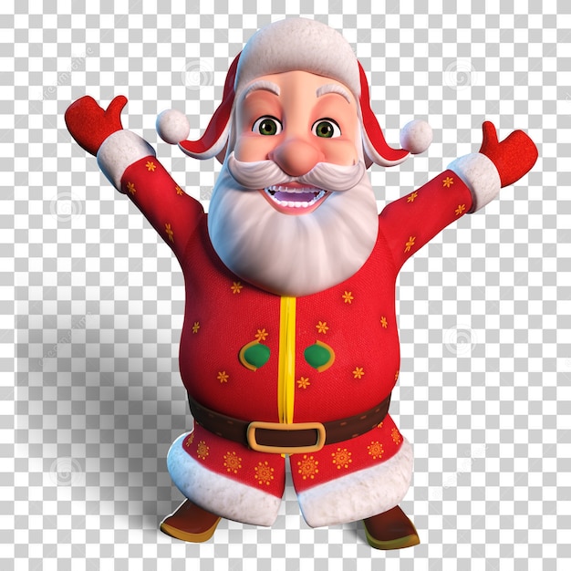 Isolated Character Illustration of Santa Claus cheering for Christmas design