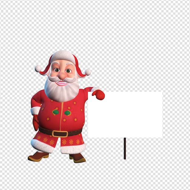 Isolated character illustration of Santa Claus standing