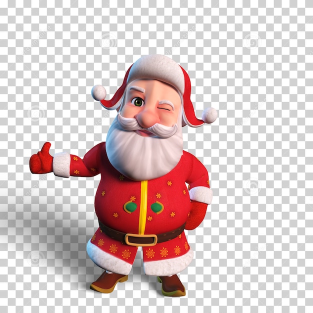 Isolated Character Illustration of Santa Claus winking for Christmas design