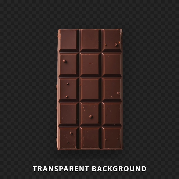 Isolated chocolate bar on a transparent background perfect for desserts